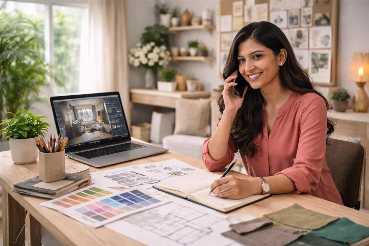 How to Start Freelancing After an Interior Design Course in Wardhman Nagar